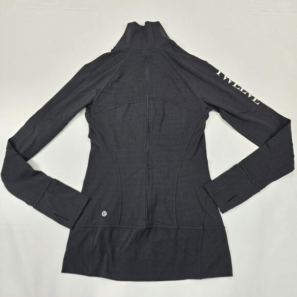 Lululemon Women's Contour Jacket Full Zip Black Size 4 Thumb Holes Pockets - Picture 2 of 11
